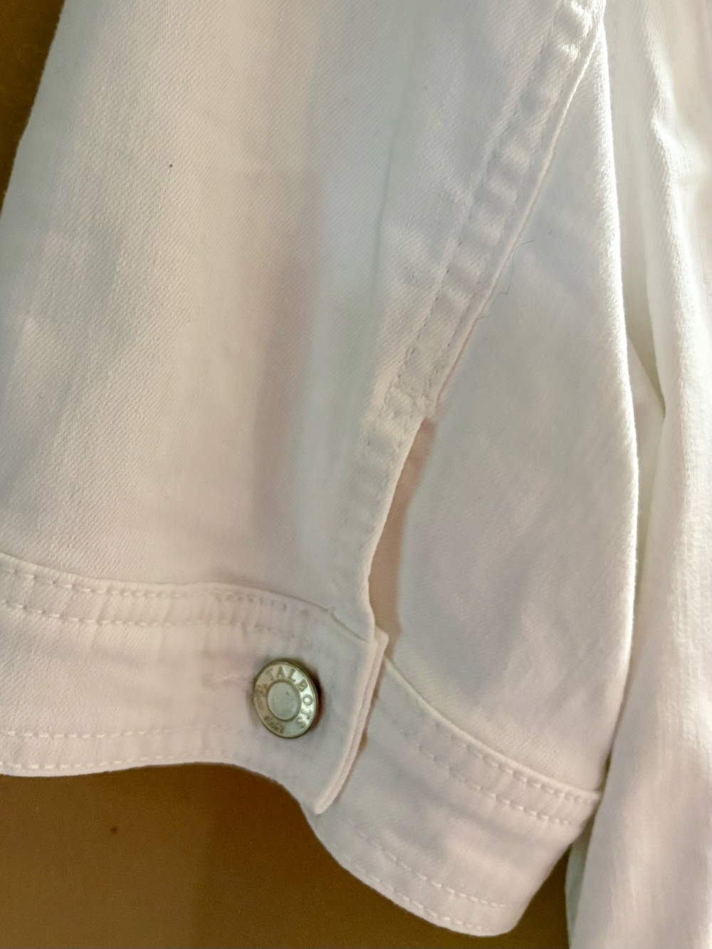 Talbots 2X White Short-Sleeve Denim Jacket - Picture 3 of 5